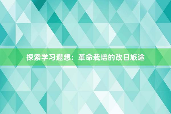 探索学习遐想：革命栽培的改日旅途