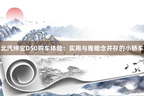 北汽绅宝D50购车体验：实用与雅瞻念并存的小轿车